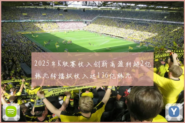 2025年K联赛收入创新高盈利超2亿韩元转播权收入达136亿韩元
